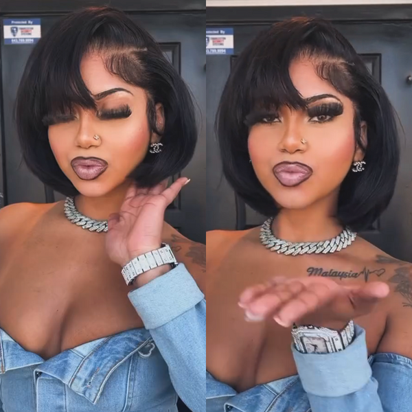 Glueless Straight Short Bob Wig Summer Wig Choice 4x4/13x4 Brazilian Hair Lace Wigs