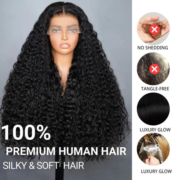 300% Density Luxury Deep Wave Virgin Human Hair HD Lace Wig Super Double Drawn Level