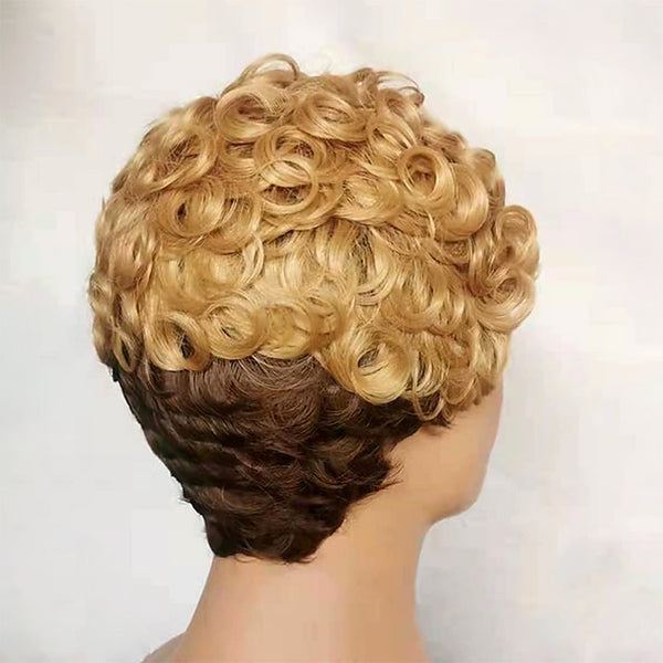 Synthetic Wig Curly Pixie Cut Machine Made Wig Short A1 Synthetic Hair Women's Soft Party Easy to Carry Blonde Daily Wear Party Evening Daily Christmas Party Wigs