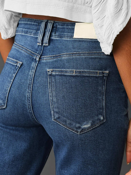KUNMI Jeans for Women Wide Leg Baggy High Waist Boyfriends Straight Leg Stretchy Denim Pants Trendy Fall 2025