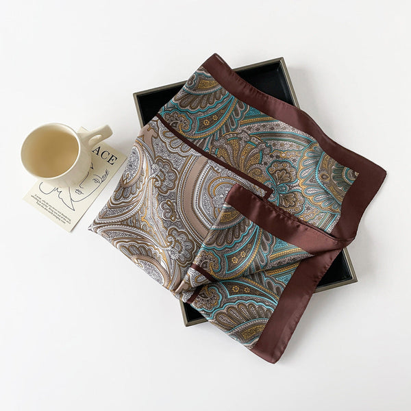 Spring Small Square Scarf Silk Bandana Scarf Printed Satin Hair Band Headscarf