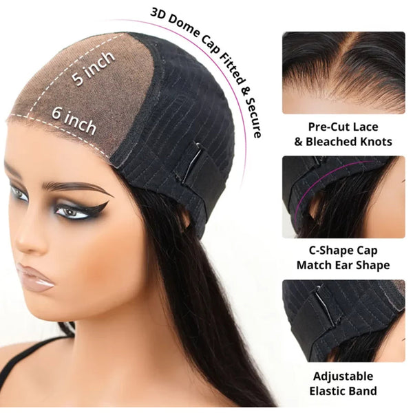 Super Deal Summer Style Curly 6x5 Wear Go Glueless Lace Human Hair Wigs