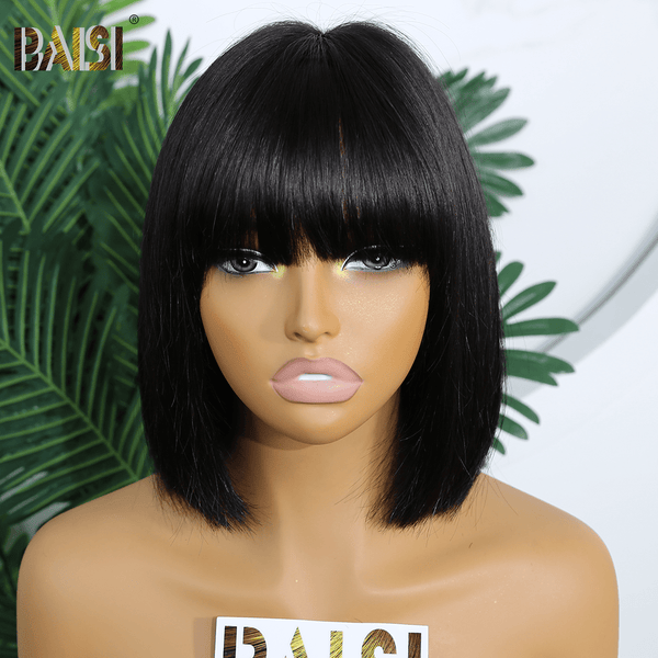 Machine Made Straight With Bang BoB Wig
