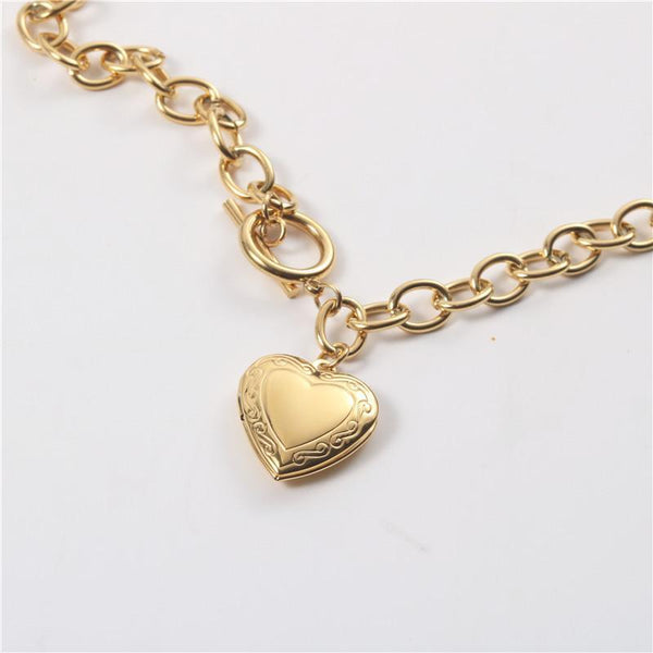 Pearl Heart  Gold Plating Necklace