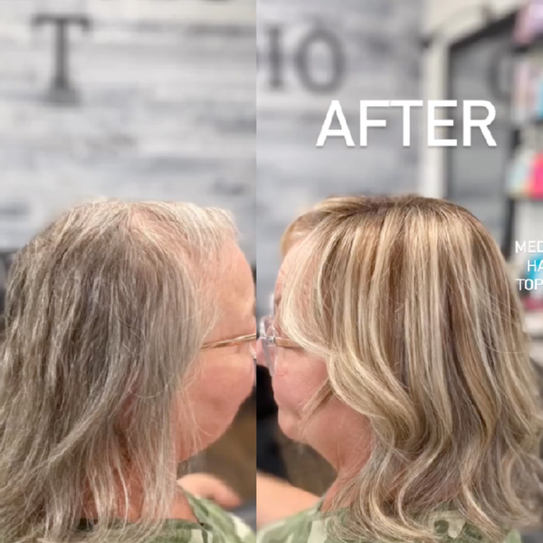 Layered hair Natural Hair Topper Can Be Hot Roll and Dyed