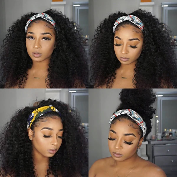 Deep Wave Affordable Curly Headband Wig (Get Free Trendy Headband)