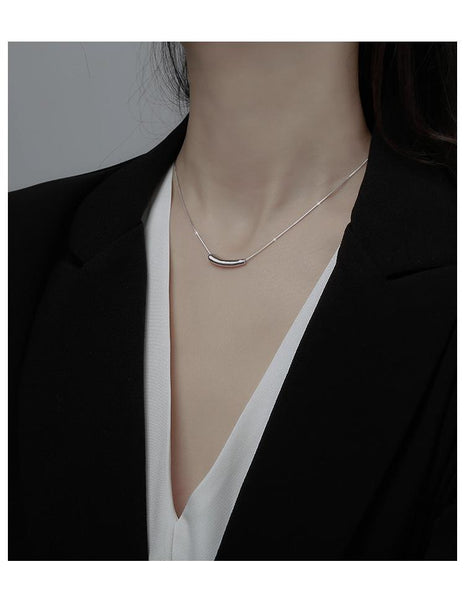 Eggplant Smile Silver Necklace