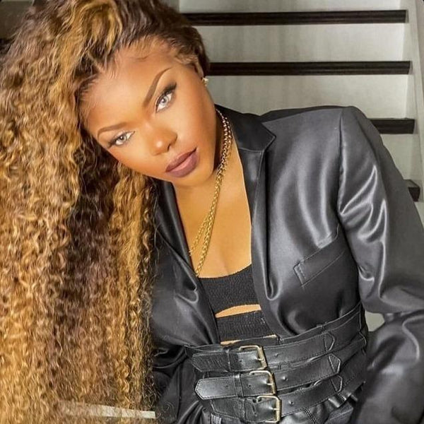 Brown Deep Curly Glueless Fashion Wigs