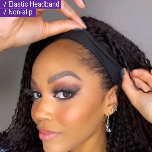 Deep Wave Affordable Curly Headband Wig (Get Free Trendy Headband)