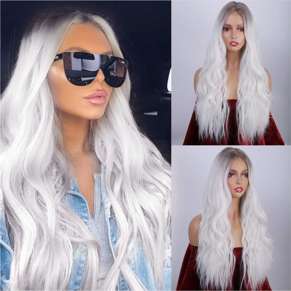 Long Black Curly Wavy Mini Lace Wig For Women
