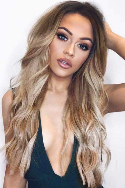 Long Black Curly Wavy Mini Lace Wig For Women