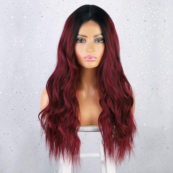 Long Black Curly Wavy Mini Lace Wig For Women