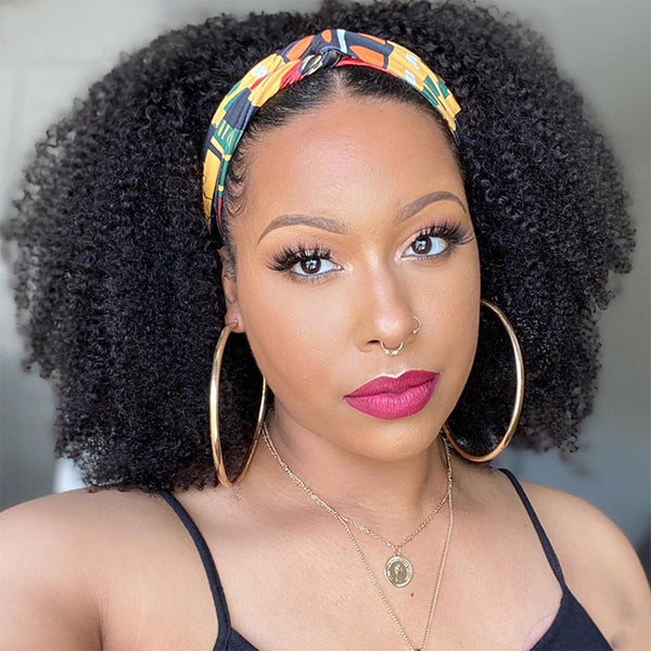 Afro Kinky Curly Headband Wig Glueless Wig Natural Curls