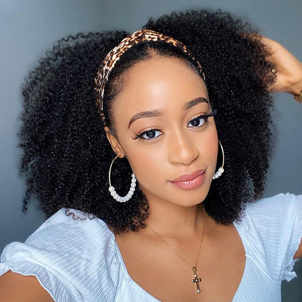 Afro Kinky Curly Headband Wig Glueless Wig Natural Curls