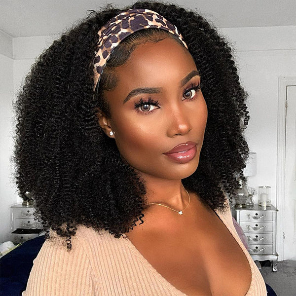 Afro Kinky Curly Headband Wig Glueless Wig Natural Curls