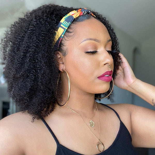 Afro Kinky Curly Headband Wig Glueless Wig Natural Curls