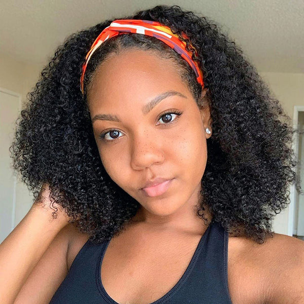 Afro Kinky Curly Headband Wig Glueless Wig Natural Curls