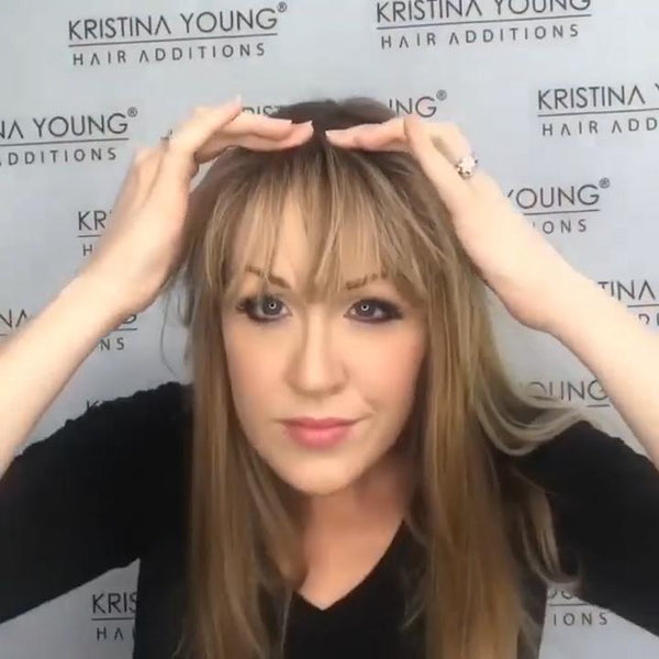 Natural Portable Human Hair Topper With Bangs