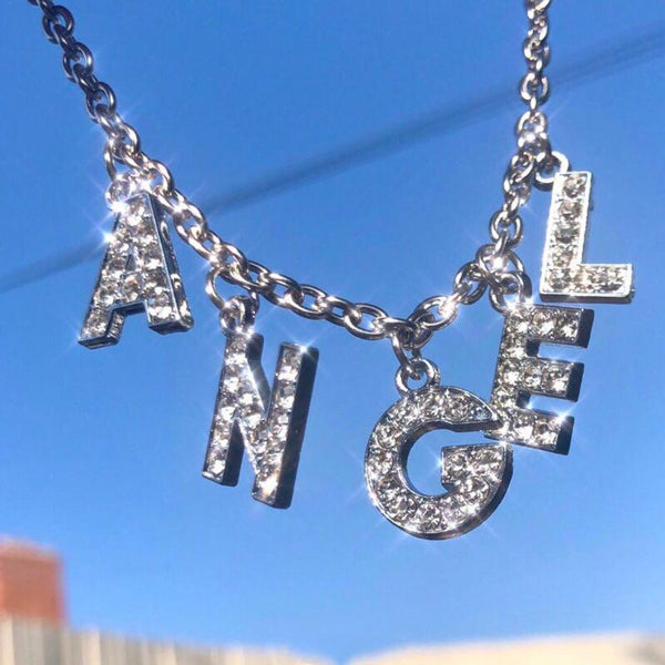 Wild Letter Diamond Choker Necklace-Custom letters available