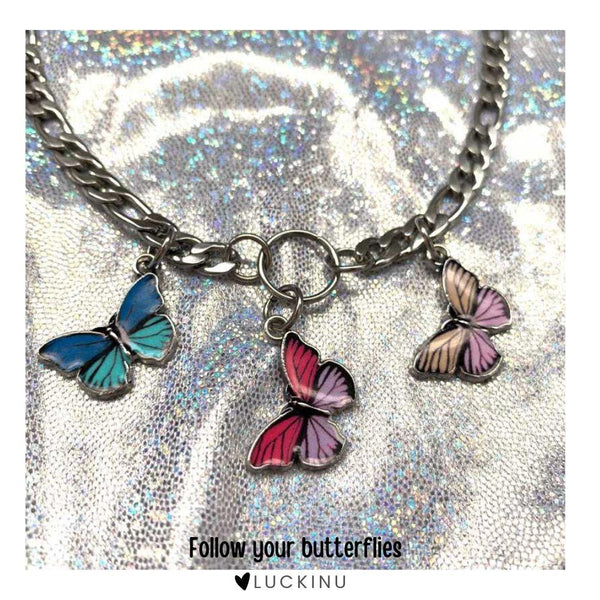 "Follow your butterflies" 3 Butterfly Choker