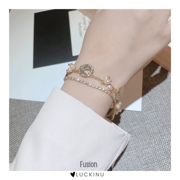 "Fusion" 3 Layered Pearl Bracelet