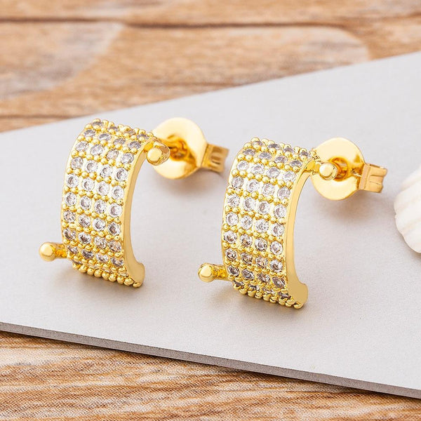 New Arrival Charm CZ Diamond Heart Stud Earrings