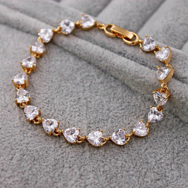 Fahion Waterdrop heart CZ Diamond  Bracelet Trendy Elegant Jewelry