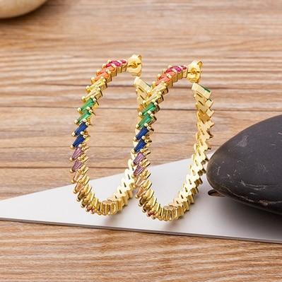 New Design luxury Flower Big Circle Rhinestone Earrings