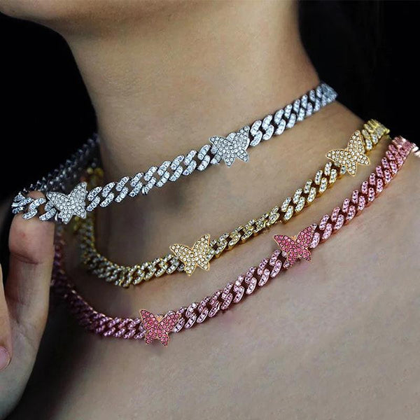 Iced Out Butterfly Chain