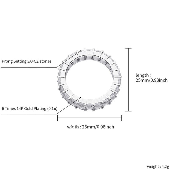 Iced Out CZ Diamond Circle Ring