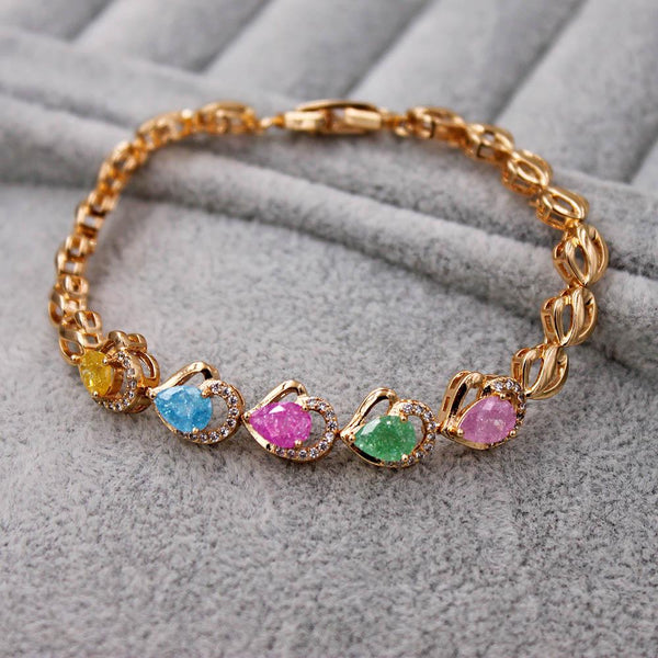 Fahion Waterdrop heart CZ Diamond  Bracelet Trendy Elegant Jewelry