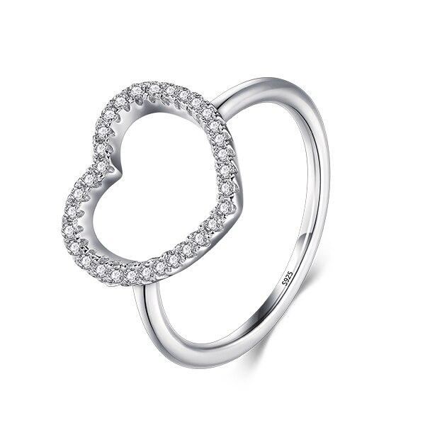 925 Sterling Silver Sprakling Clear CZ Rings For Women Fashion Heart Star Round Rhombus Shape Finger Rings Fine Jewelry