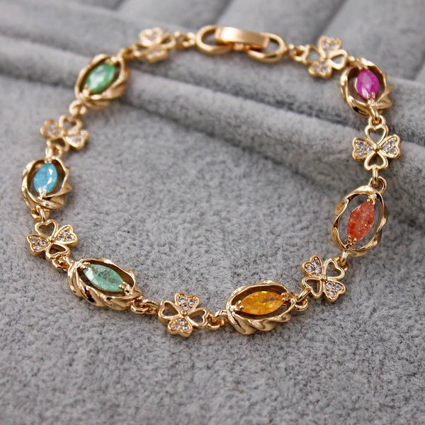 Fahion Waterdrop heart CZ Diamond  Bracelet Trendy Elegant Jewelry