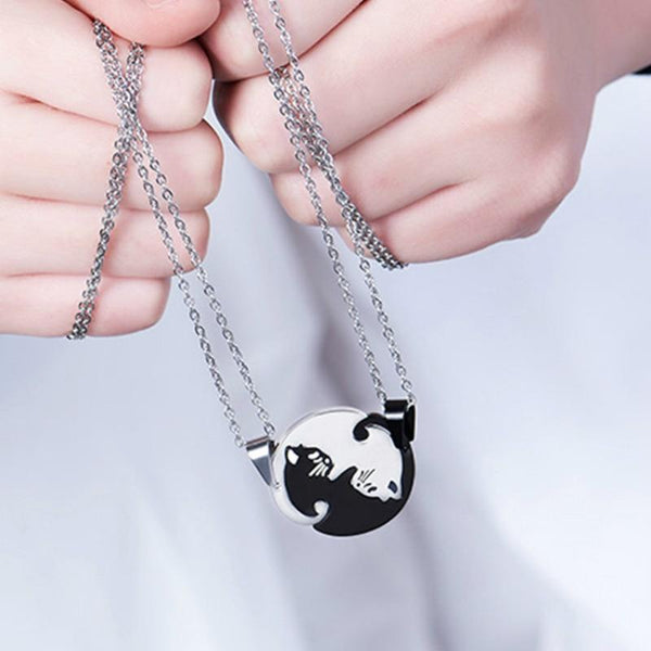 "You Complete Me" Cat Couple Necklace