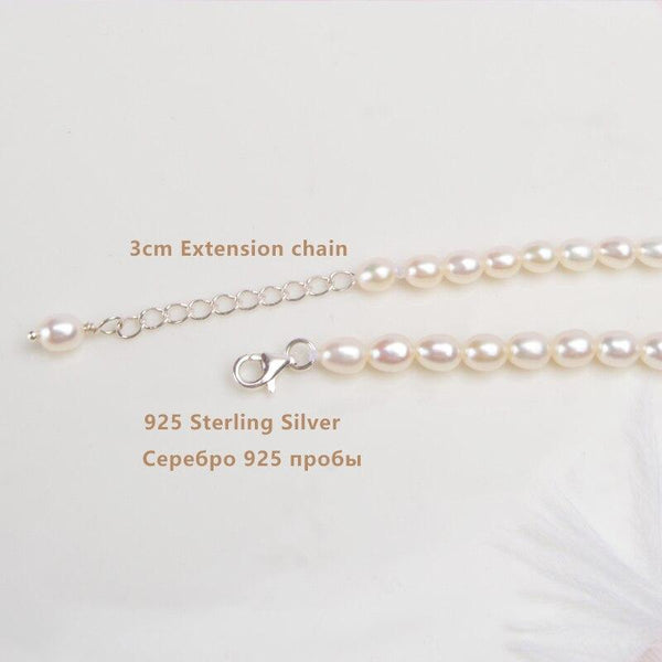 Real MiNi Natural Freshwater Pearl Necklace 925 Sterling Silver Jewelry for Kid Children Girl Lovely Gift for The New Year