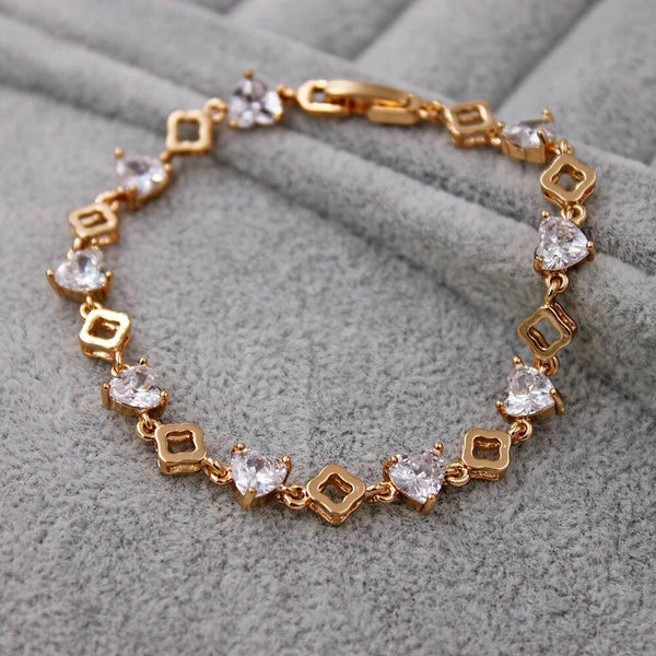 Fahion Waterdrop heart CZ Diamond  Bracelet Trendy Elegant Jewelry