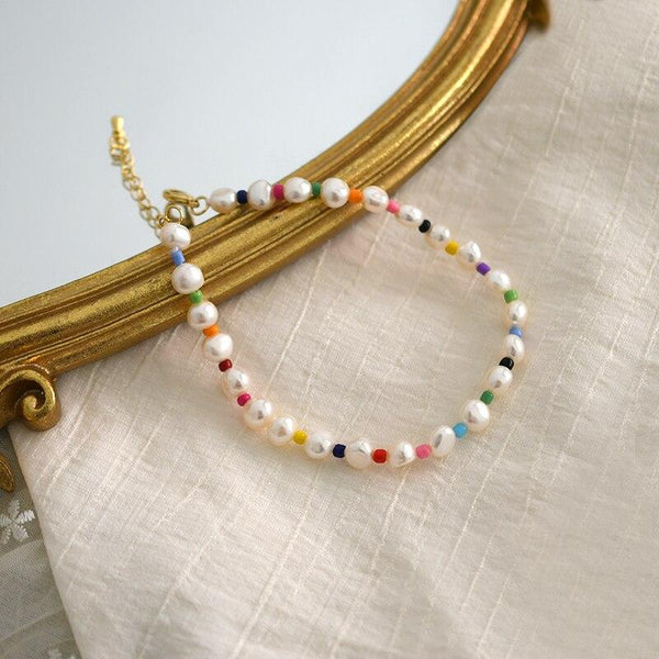 Natural freshwater pearl anklet Charm Anklet for Women Foot Bracelet Jewelry Minimalist Jewelry