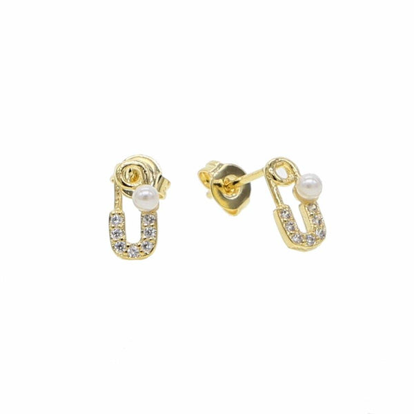 CZ Pin Earring New Design Lady Gift Gold Filled Simple Multi Piercing Jewelry A pair