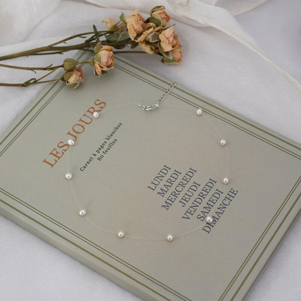 Natural Freshwater Pearl 925 Silver Choker Necklace For Fashion Women Minimalist Fine Jewelry Cute Accessories gift