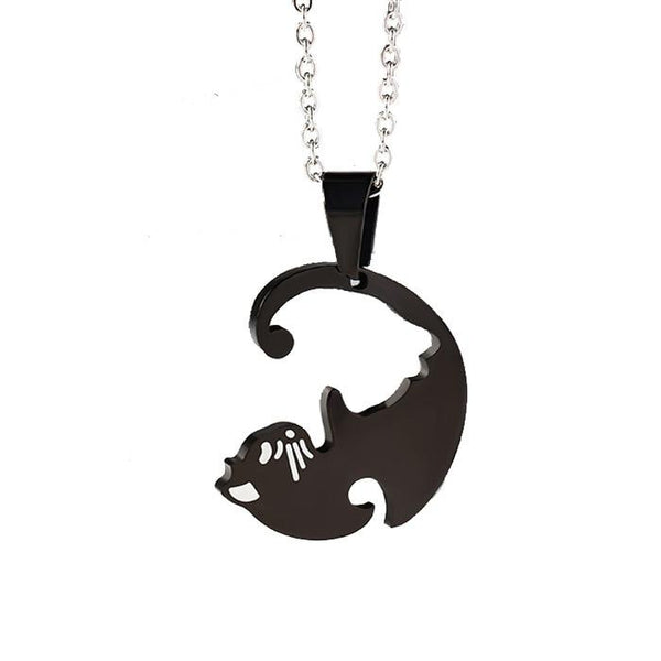 "You Complete Me" Cat Couple Necklace