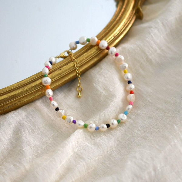 Natural freshwater pearl anklet Charm Anklet for Women Foot Bracelet Jewelry Minimalist Jewelry