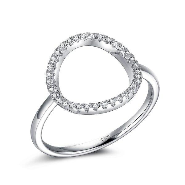 925 Sterling Silver Sprakling Clear CZ Rings For Women Fashion Heart Star Round Rhombus Shape Finger Rings Fine Jewelry