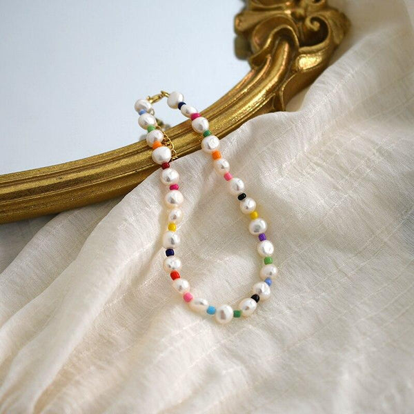 Natural freshwater pearl anklet Charm Anklet for Women Foot Bracelet Jewelry Minimalist Jewelry