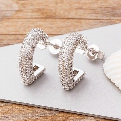 New Arrival Charm CZ Diamond Heart Stud Earrings