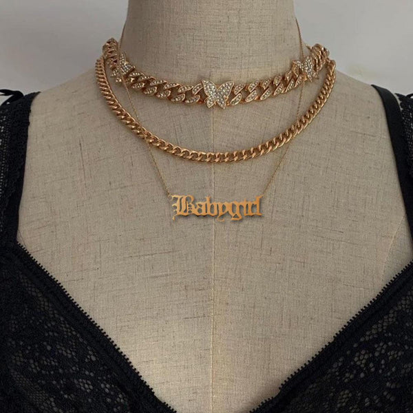 Iced Out Butterfly Chain