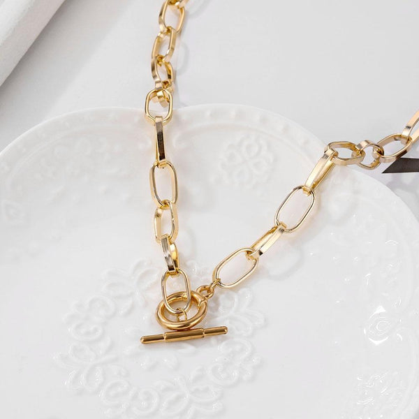 Trendy Chain Choker Necklace Silver Gold