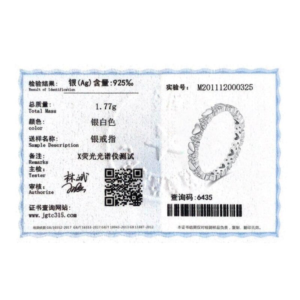 Real 925 Sterling Silver Fashion Hearts Stackable Finger Rings For Women Hypoallergenic Fine Statement Jewelry Gift