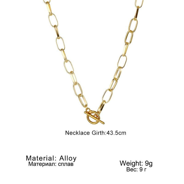Trendy Chain Choker Necklace Silver Gold