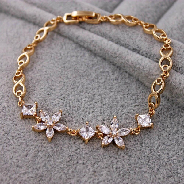 Fahion Waterdrop heart CZ Diamond  Bracelet Trendy Elegant Jewelry