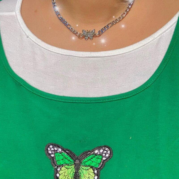 Bling Butterfly Chain Necklace